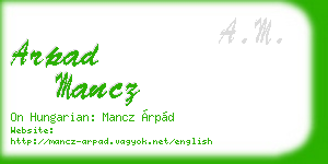 arpad mancz business card